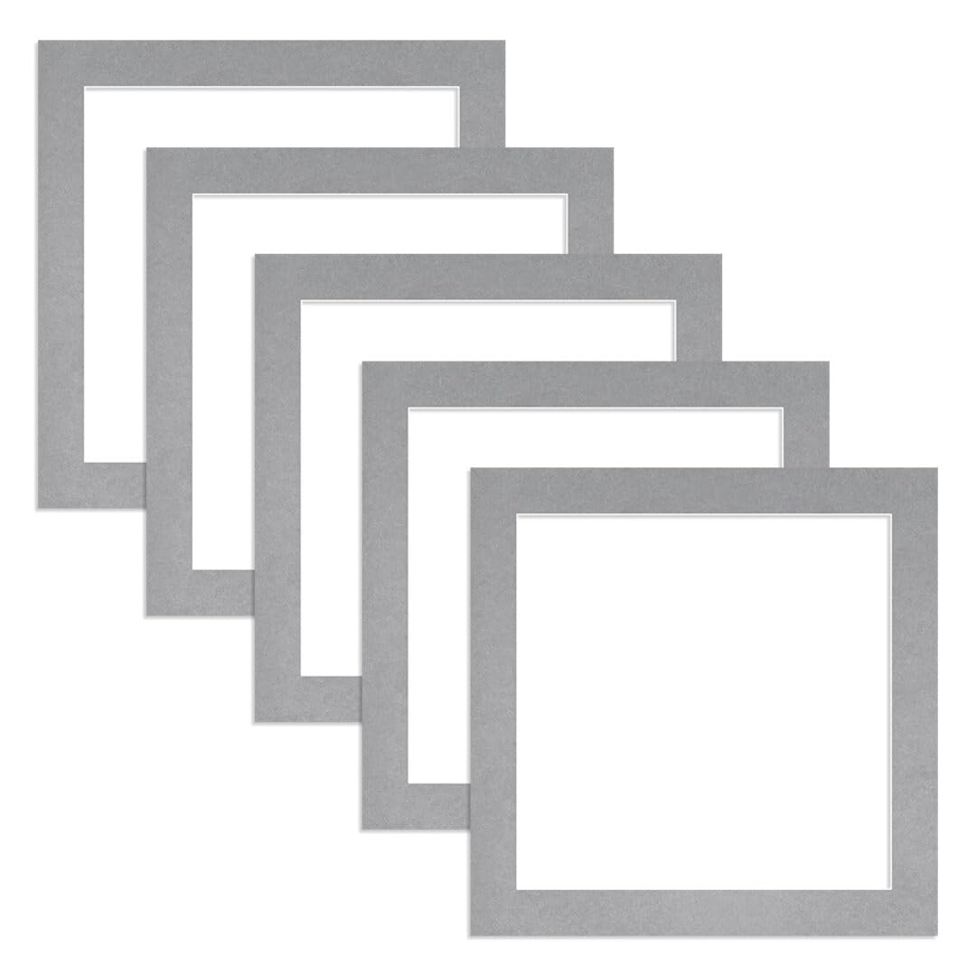 Alison Kingsgate 10X10 Silver Picture Mount - 8X8 Aperture - Pack 5