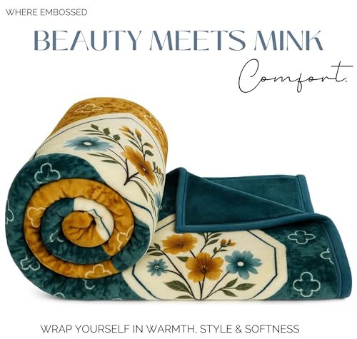 Image of VAS COLLECTIONS Premium Soft Mink Blanket 4.1 Kg, 700 GSM | Luxurious Plush Fleece Heavy Winter Blanket for Double Bed | Ultra Soft, Warm & Cozy Blanket for All Seasons (218 x 224 cm) (Multicolor 2)