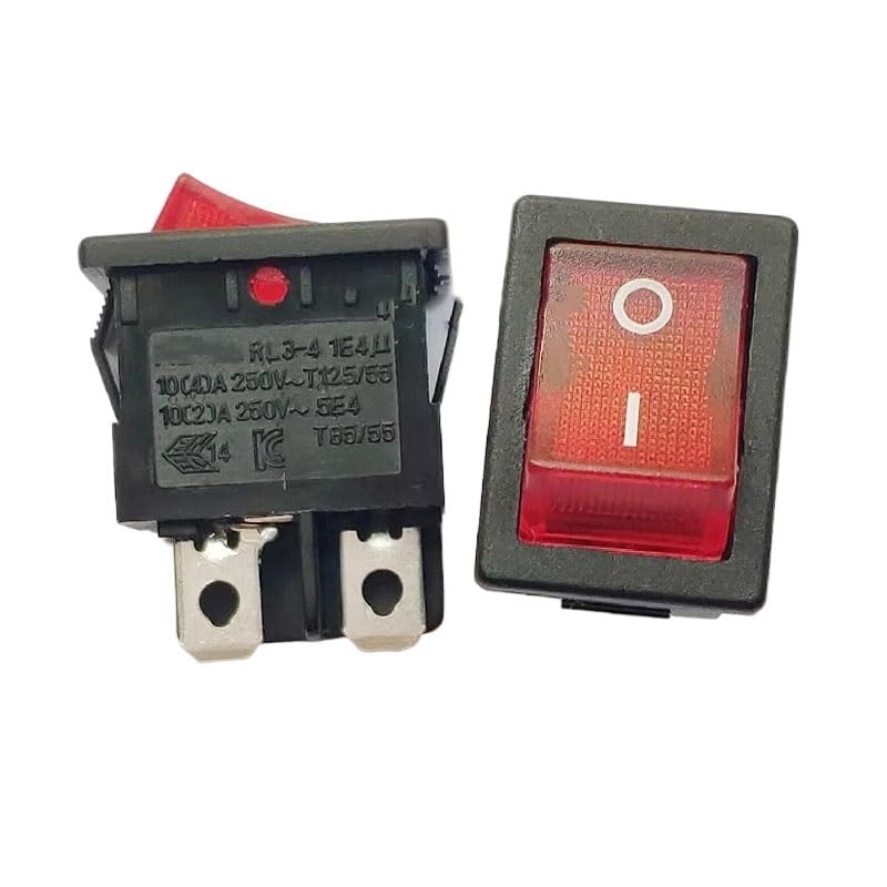 1pc Ship Type Power Switch RL3-4 4PIN Red Light 10A/16A High Current 15X21mm