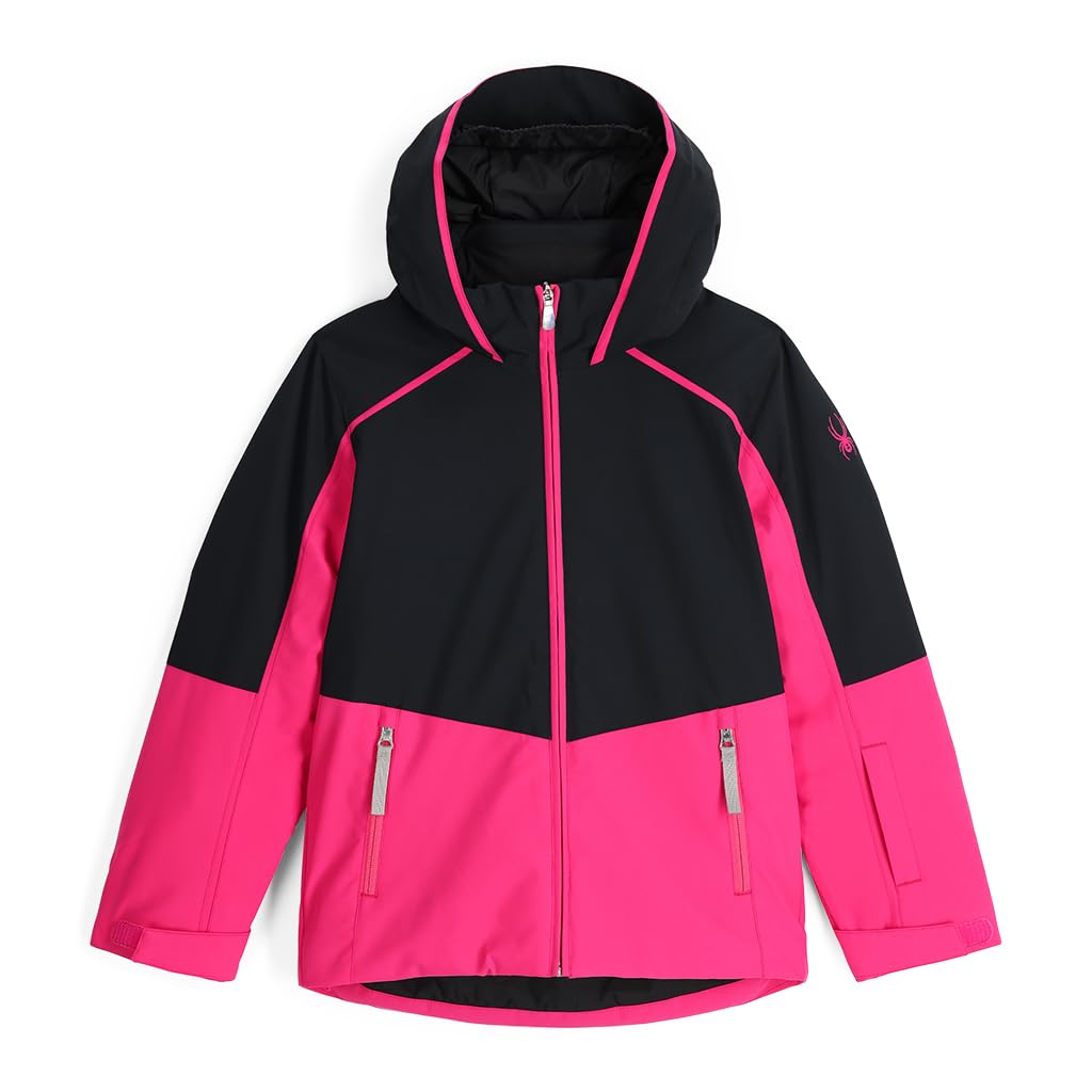 Spyder Conquer - Giacca da ragazza, taglia 140, colore: Nero/Rosa, Colore: rosa., 140