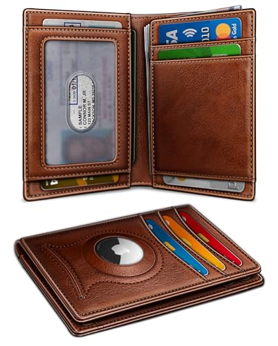 Image of BULLIANT Slim Wallet For Men 12Cards,Magnetic Flip Build-in Money Clip Airtag Compatible-RFID Blocking