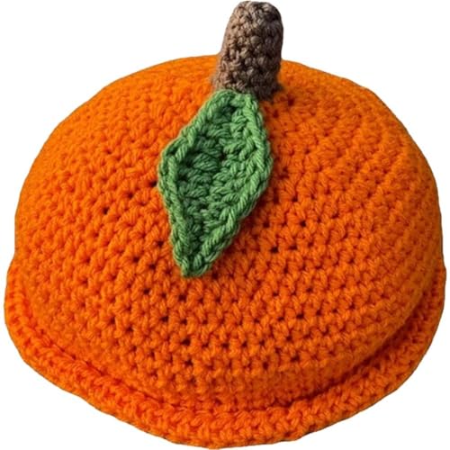 Gorro de punto de calabaza para niños y niñas en invierno 2
