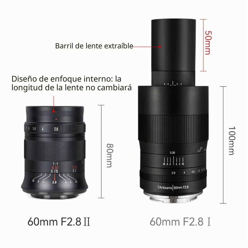 7artisans Lente de cámara de Enfoque Manual Macro de 60 mm F2.8 Mark II APS-C sin Espejo para Montaje Z Z6 Z7 (Montaje Nikon Z)