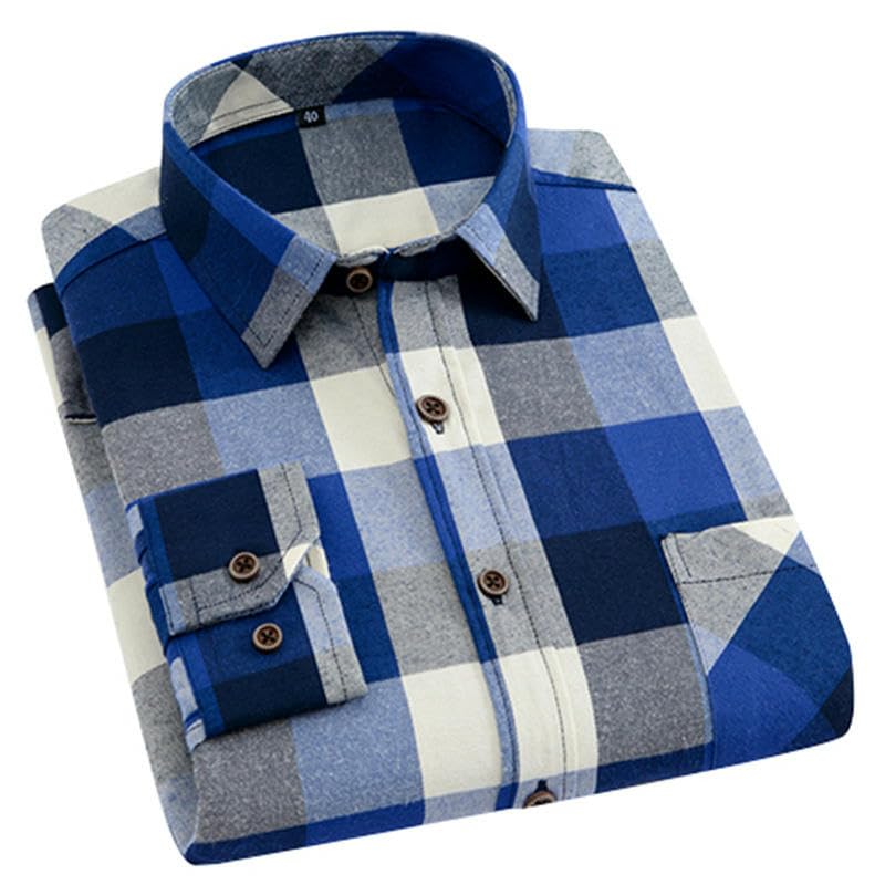 Chemise à manches longues à carreaux haut de gamme pour homme moderne