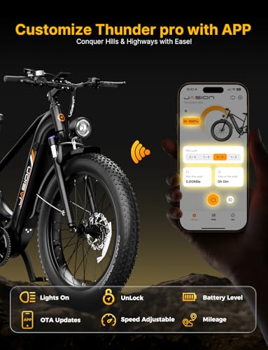 Image of Jasion Thunder PRO /ST Electric Bike,2000W Peak Ebikes for Adults,26''Fat Tire Best Ebike for Men,90 Miles with 1040Wh Battery,35 MPH Max Speed Bicycles,500 lbs Capacity,Certified By UL2849
