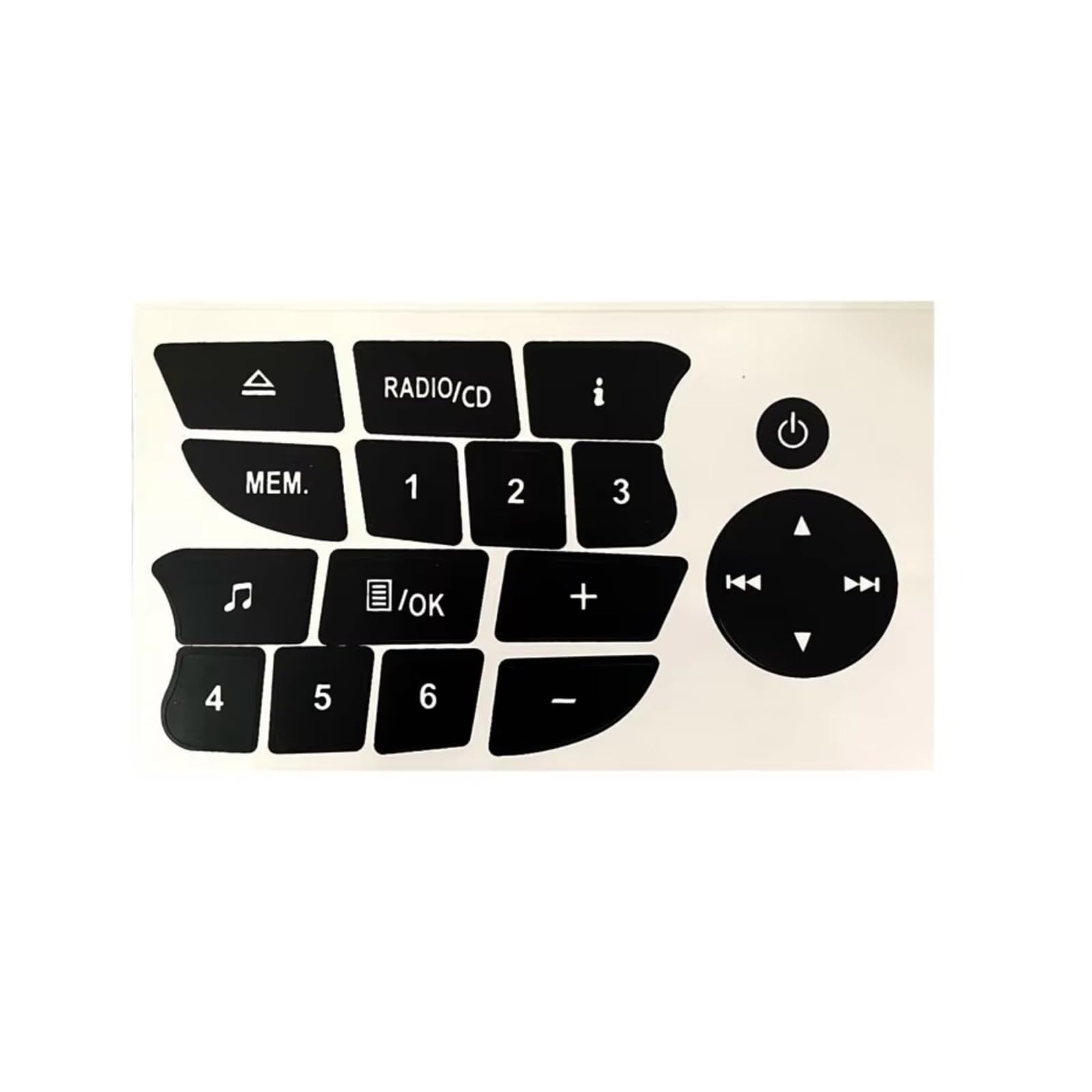 Button Repair Stickers for Car Compatible with Twingo for Clio for Megane 2009-2011 Auto Car Button Repair Stickers CD Audio Replacement Decals