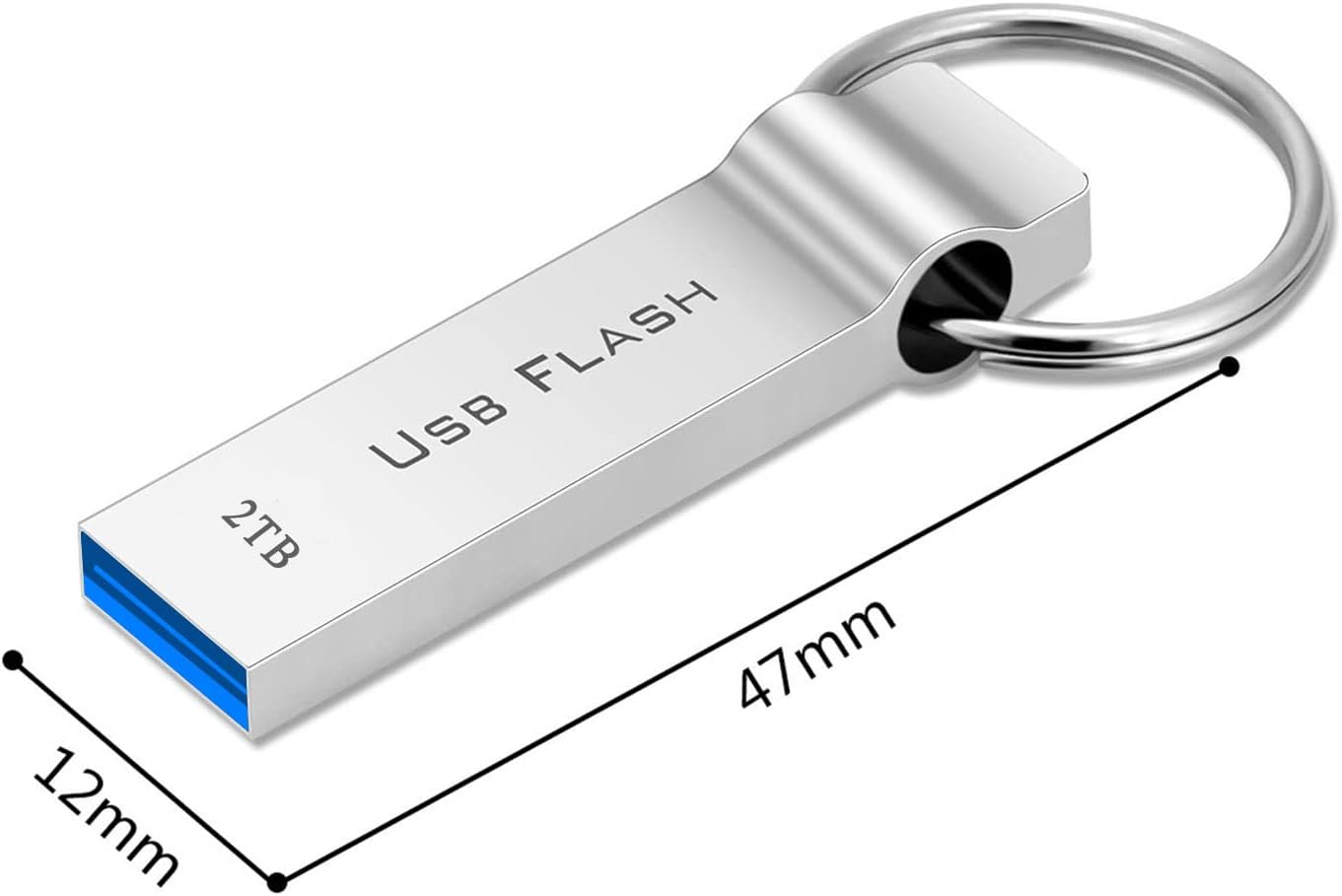 iwearla USB Flash Drive 2TB USB Drive Waterproof Memory Stick 2TB USB 3.0 Portable Thumb Drive with Keychain Jump Drive USB Stick Storage Compatible with Computer/Laptop