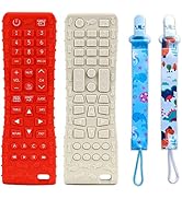 FATEORT 2-Pack Silicone Baby Teething Toys, Teething Toys for Babies 6-12 Months Remote Control S...