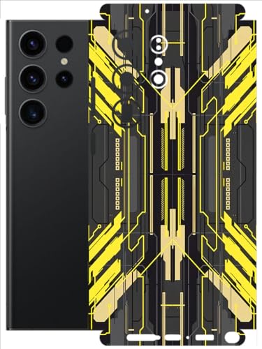 Image of AtOdds - Full Body Back Screen Guard Protector Film - Lamination Wrap Skin Sticker Compatible with Samsung Galaxy S23 Ultra (5G) | Scratchproof Matte Finish (Cyber Yellow)