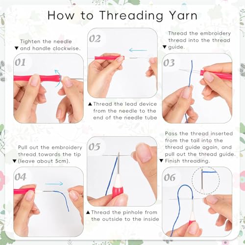Image of PATPAT Silicone DIY Punch Needle Art Kit Beginners DIY Starry Night Punch Needle Art with Embroidery Needles,Tutorial,20x20cm Embroidery Hoop, Assorted