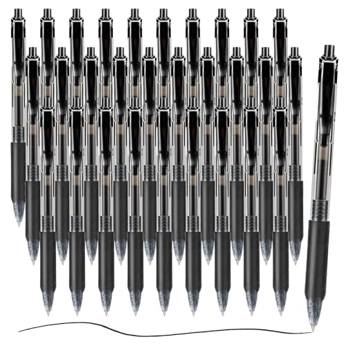M&G 30 Pcs Gel Pens, 0.5mm Black Ink Gel Pen Fine Point Pens, Retractable Gel Ink Rollerball Pens,...