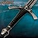 The Hobbit Morgul Dagger Blade Of The Nazgul | Stainless Steel Blade | Leather-Wrapped Grip | Solid Metal Hilt | Includes Wooden Wall Display | Certificate Of Authenticity