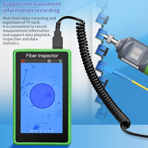 Image of A-600 5-inch Touch Screen 400X Fiber Optic Microscope SCUPC FCUPC STUPC LCUPC SCAPC Male /Female Interface Adapter Handheld end face Inspector Real time Video Probe