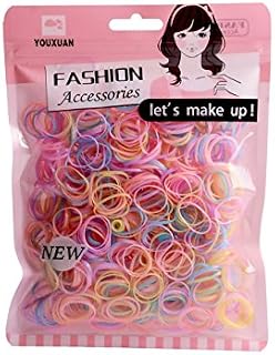 Youxuan Kids Elastics No Damage Colored Hair Bands Fashion Girls Hair Ties 1000