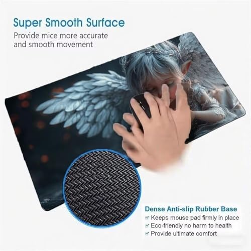 Alfombrilla ratón de suave superficie impermeable y base de goma para un control preciso 4