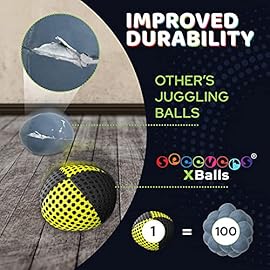 speevers Juggling Balls for Beginners and Professionals Set of 3, 14 Colors Available, 2 Layers of Net and Carry Case, Xballs Juggling Balls (3 Color Mix, 3.9 oz)