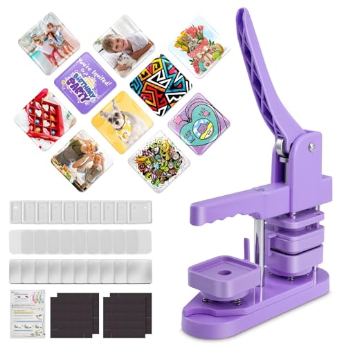 Square Magnet Button Maker Press Machine with 100 Sets...