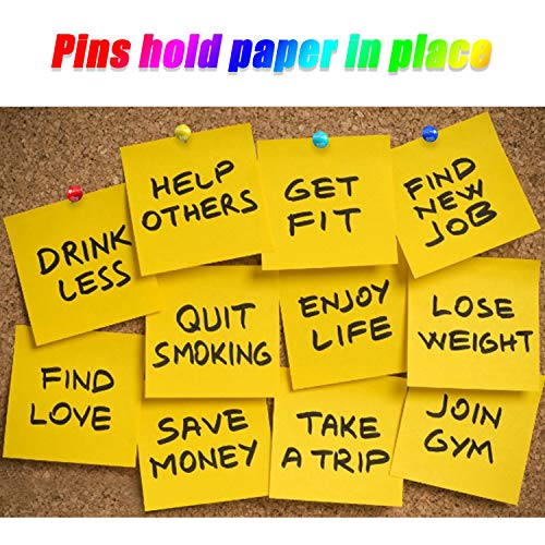 Push Pins, Map Pins, 600 PCS 1/8 Inch, Plastic Ball Head Pins, in reconfigurable Container for Bulletin Board, Fabric Marking, 10 Assorted Colors 1pack - Thumbnail 5