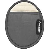 Cuisinart Oval Pot Holder/Oven Mitt w/ Pocket & Heat Resistant Non-Slip Silicone Grip, Grey