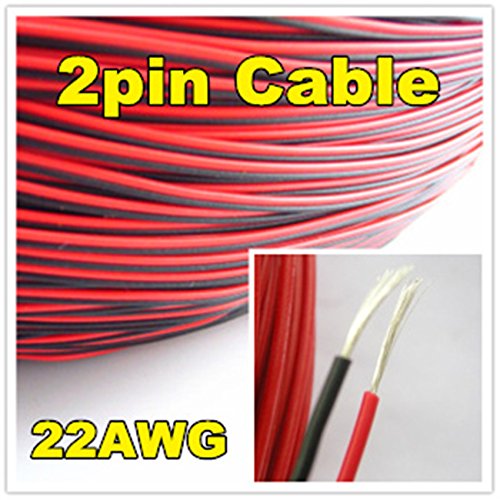 3 Meters Electrical Wire Red Black Tinned Copper 2 Pin 22AWG