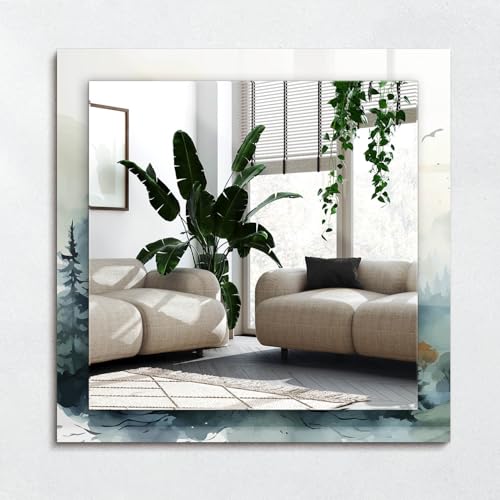 Miroir décoratif moderne 60x60 cm impression haute définition salon
