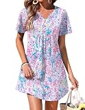 Ekouaer Women's Swimsuit Coverup Short Sleeve Bathing Suit C...