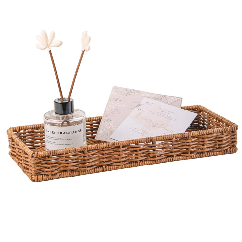 Photo 1 of MODOGA Rattan Bathroom Tray - 13.7" x 5.3" x 1.8"