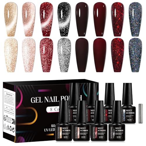 Set de esmaltes en gel para uñas 8 piezas miniatura 1