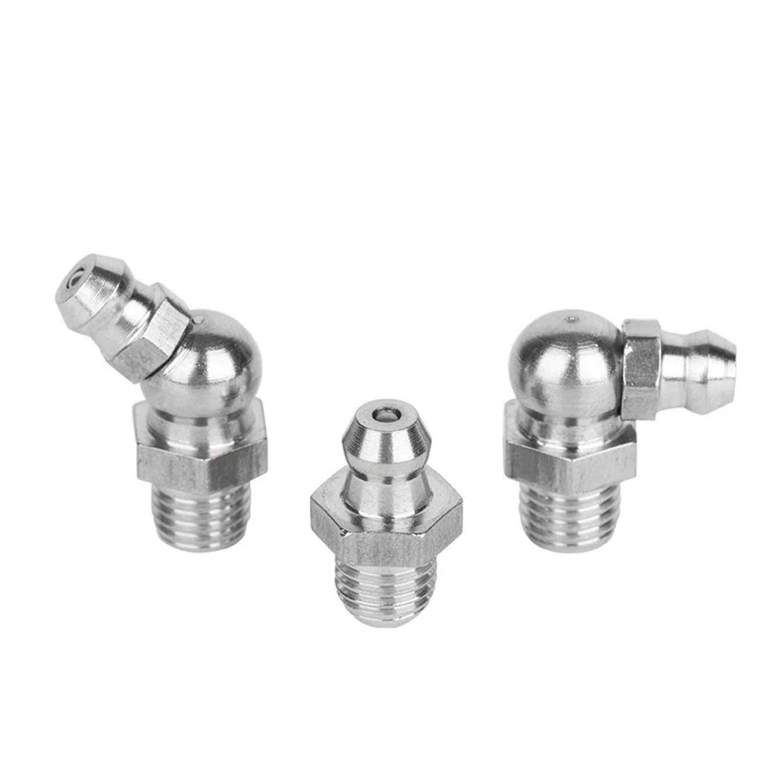 Hardware 10PCS M6 M8 M10 M12 M14 M16 Male Thread 304 Stainless Steel Straight Elbow Type Oil Zerk Grease Nipple Tube Pipe Fitting Pipe Joint(M8x1)