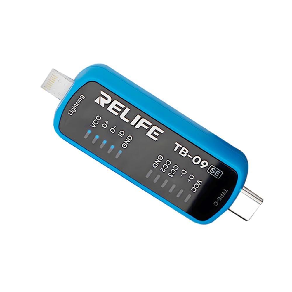 Geek Lab RELIFE TB-09 SE Mobile Phone Charging Port Tester Dual Plug Lightning and Type C Interface Automatic Fault Detection Repair Tool-image-12