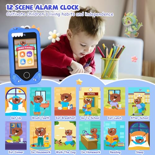 Image of Kids Smart Phone for Girls Gifts - Toddler Christmas Birthday Gift for Age 3 4 5 6 Year Old, Kids Cell Phone Toy with Touchscreen, Dual Cameras, Learning, Kid Mp3 Player, Games with 32 GB Card