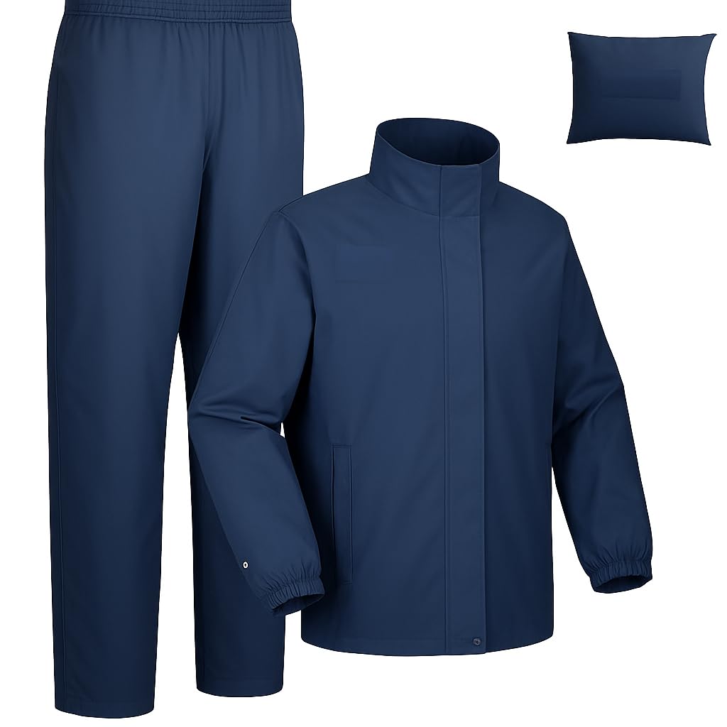 Waterproof Raincoat for Men | Lightweight & Durable Rain Jacket with Hood | Windproof & Breathable | Travel-Friendly, Bike & Motorcycle Use | Full-Length