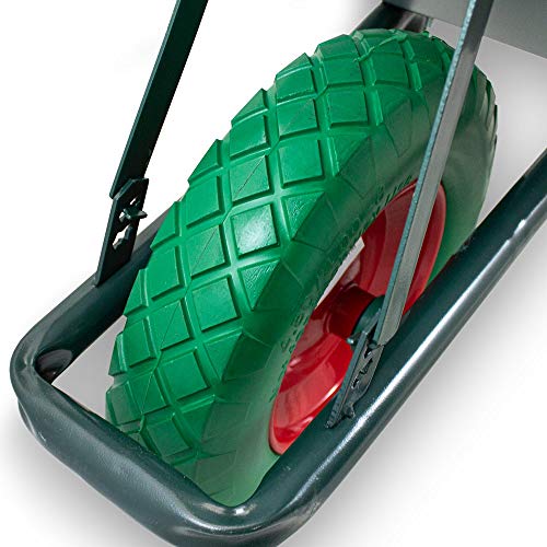 BITUXX® Schubkarre 100L / 250Kg Schubkarren Schiebkarre Bauschubkarre Verzinkt mit PU Rad 4.80/4.00-8 mit nadelgelagerter Achse - 8