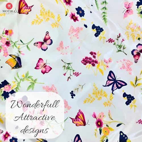 Image of Multi Floral Print Fridge Cover with Side Pockets|Fridge Top Cover|Refrigerator Cover|Single Door|Washable Material|4 Utility Pockets (Bird White, 55 * 120CM)