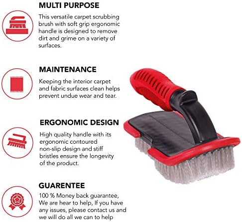 GADLANE Stiff Upholstery Brush Versatile Ergonomic Handle Interior Stiff Bristle Car Carpet Brush