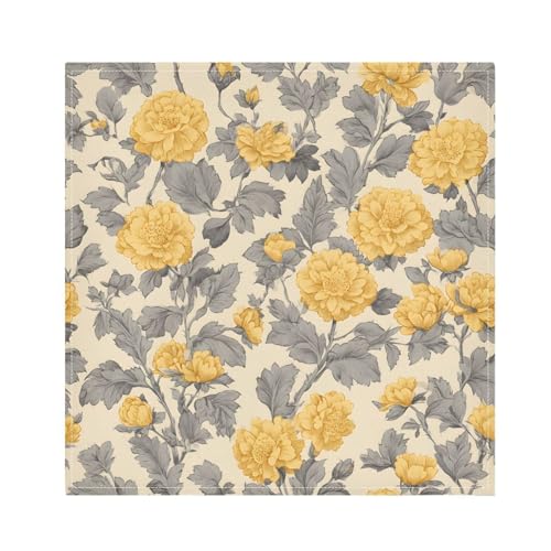 Servilletas de tela pack 6 20x20 in vintage amarillo gris miniatura 1