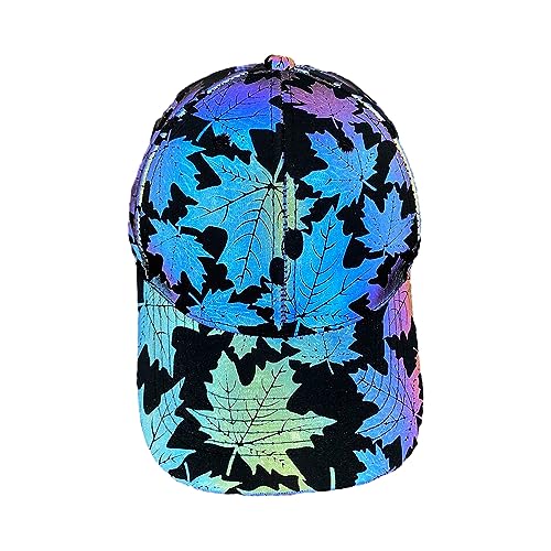 Casquette de baseball réfléchissante arc-en-ciel pour homme - Chapeau fluorescent de nuit