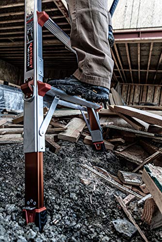 Little Giant Ladders, Revolution with Ratchet Levelers, M17, 17 ft, Multi-Position Ladder,Ratchet leg levelers, Aluminum, Type 1A, 300 lbs weight rating (12017-801)