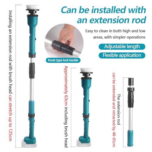 Brosse de nettoyage électrique extensible avec 8 têtes interchangeables