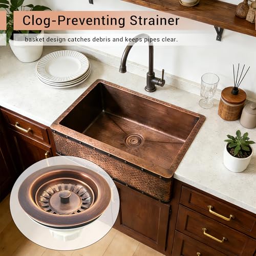 Colador de cesta de cobre 3.5” para fregadero cocina miniatura 3