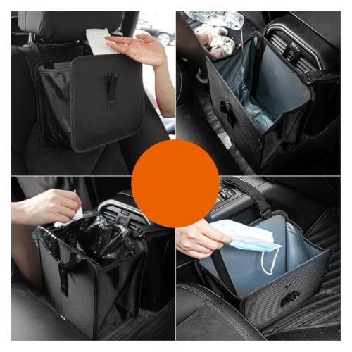 Basurero para coche colgante y contenedor multifuncional portátil de almacenamiento 5