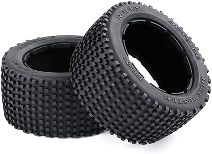 Off-Road Rear Tyres Thicken Skin Set for 1/5 HPI ROFUN BAHA ROVAN KM Baja 5B Truck Spare Toys Parts - (Color: Light Yellow)