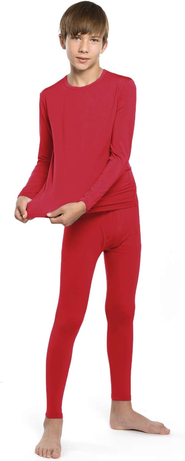 ViCherub Thermal Underwear for Kids Fleece Lined, Boys Long Johns Cold Weather, Base Layers Thermals Set Boy for Skiing - Image 2