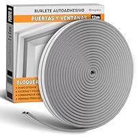 HOGARLAX 12M - Burlete Puerta Entrada, Burlete Ventana, Junta de Goma Adhesiva, Aislante Térmico Ventanas y Puertas, Aislante Acústico - Tira de Sellado Autoadhesivo para Huecos de 3 a 6 mm (Gris)
