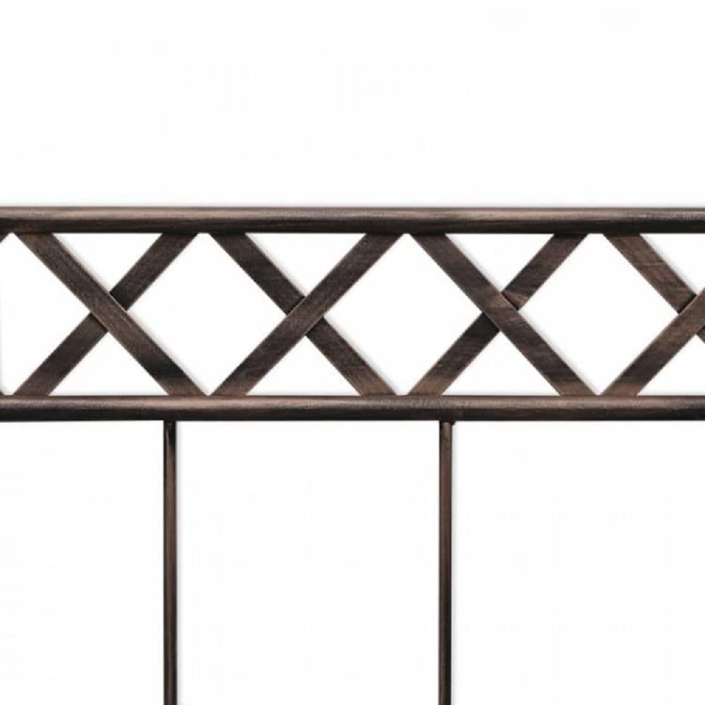 ElHerrero Cabecero de Forja para Cama de 135 Cm Negro con Pátina de Cobre, Modelo Sofía, de Hierro con Diseño Elegante, Sencillo y Clásico de Cruces y Líneas. Económico y Fácil de Limpiar.