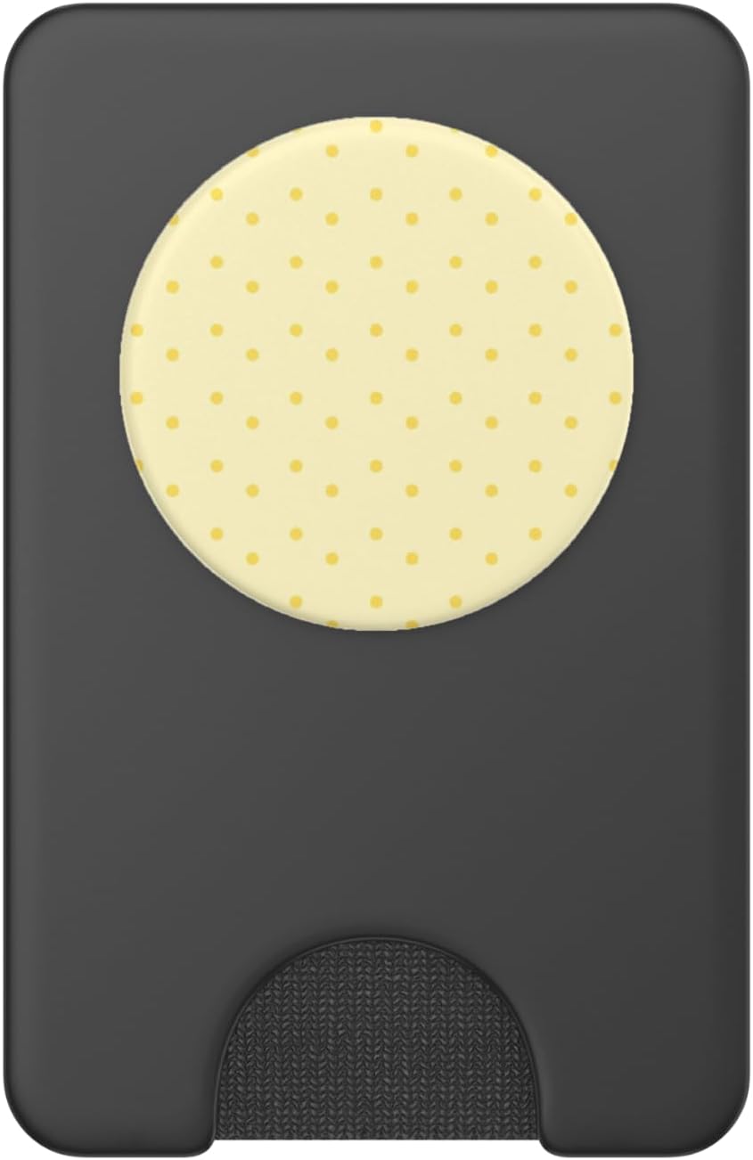 Beige Yellow Polka Dot Pattern PopSockets PopWallet for MagSafe