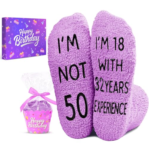 HAPPYPOP 50th Birthday Gifts for Women - Novelty Socks for 50 Year Olds, 50 Year Old Birthday Gifts Ideas