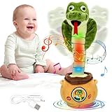 Dancing Cobra Snake Toy, [USB Charging] Glowing Cobra Snake Talking Mimicking Plush Toy, Repeating What You Say Singing Perfect Home Decor Wriggling Cobra Gag Gift for Boys Girls