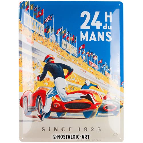 Nostalgic-Art Cartel metálico retro, 30 x 40 cm, 24h Le Mans – Racing Poster Blue – Idea de regalo para amantes del motor, de metal, diseño vintage