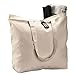 (6 Pack) Set of 6 Heavy Canvas Large Tote Bag with Zippered Closure (Natural)